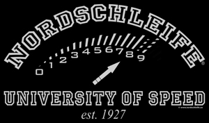 T-shirt print "NORDSCHLEIFE� UNIVERSITY OF SPEED est. 1927"
